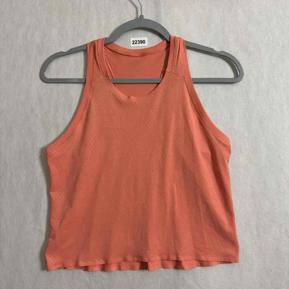 Lululemon Women's Size 4 Peach Lightweight Cropped Activewear Tank Top